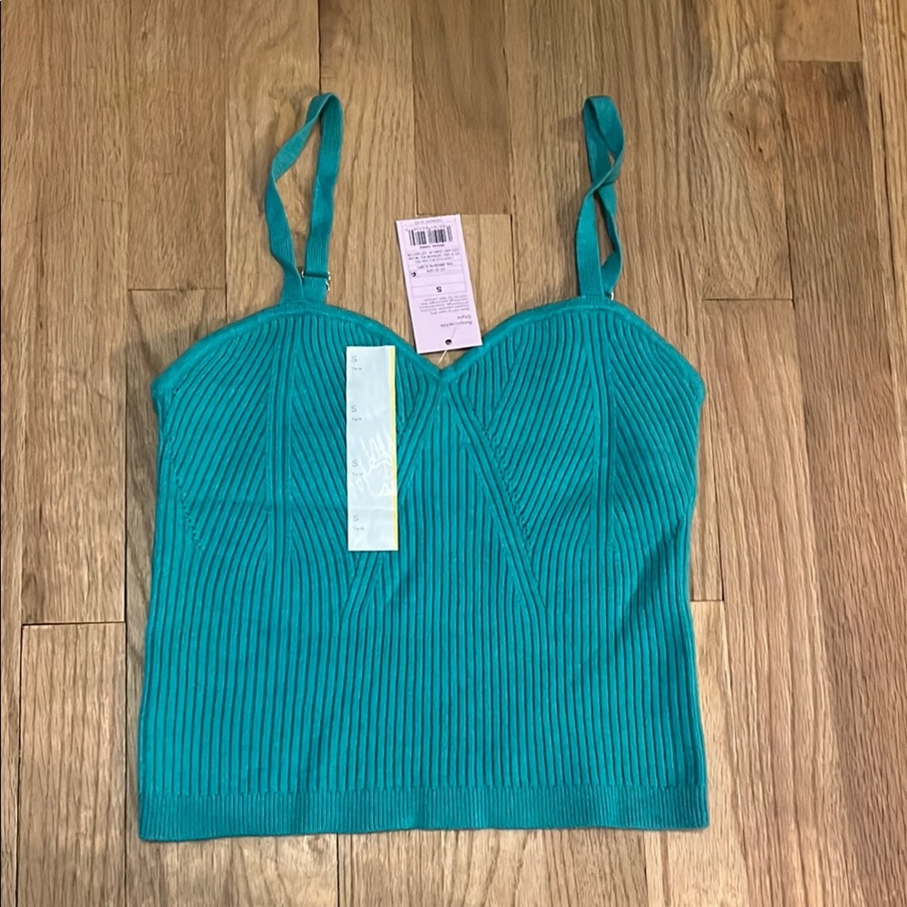 NWT Wild Fable Green Ribbed Fitted Tank Top